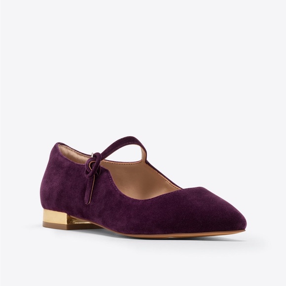 Draper James Adeline Mary Jane Flats in Plum Velvet - Picture 1 of 1